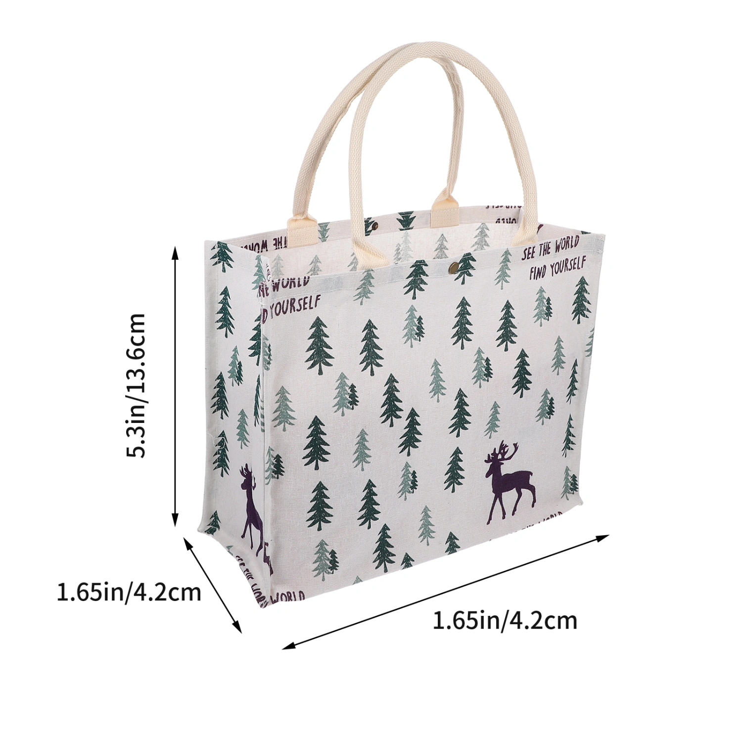 1pc Portable Shopping Bag Canvas Storage Tote Bag Portable Storage Pouch
