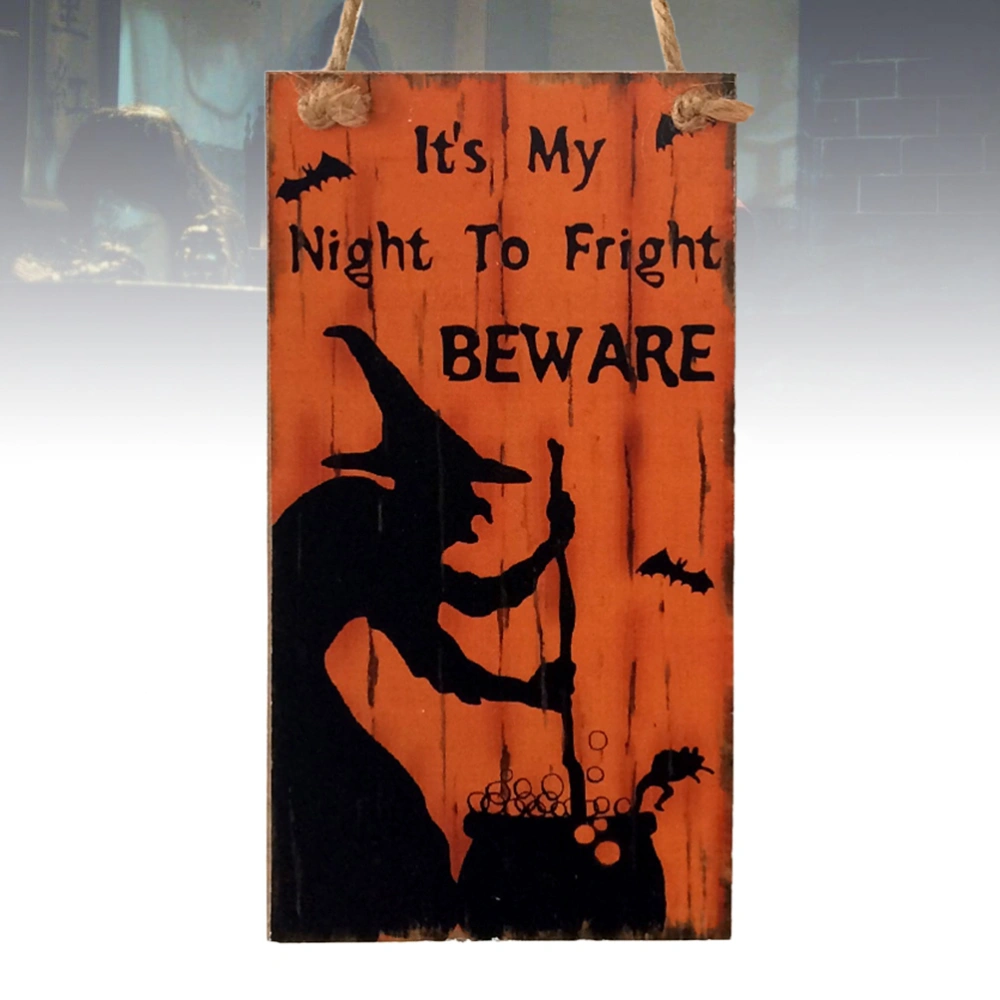 Halloween Witch Hanging Board Wooden Wall Hanging Door Decor Hanging Indoor or Outdoor Party Supplies Decoration