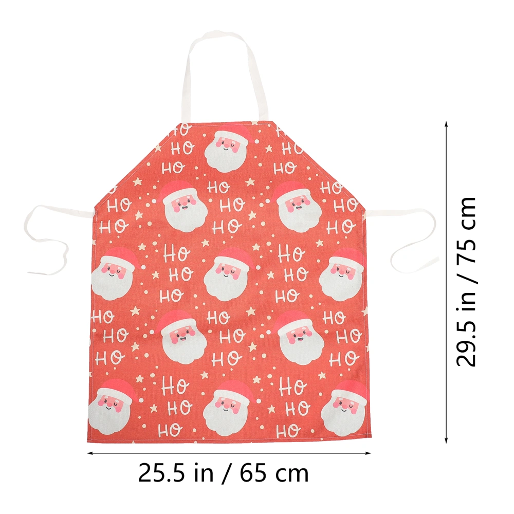 1 Pc Xmas Theme Cooking Apron Adjustable Xmas Dressing Lovely Kitchen Costume