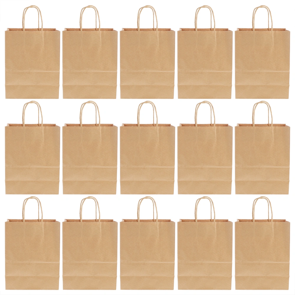 50pcs Practical Paper Bags with Handle Simple Shopping Packaging Pouches