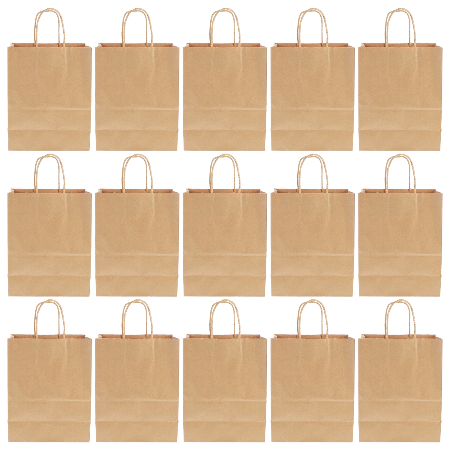 50pcs Practical Paper Bags with Handle Simple Shopping Packaging Pouches