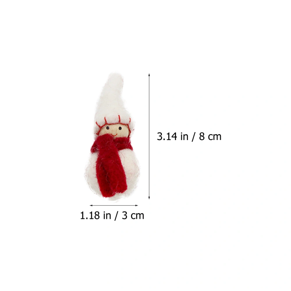 5Pcs Christmas Snowman Adornments Lovely Wool Felt Ornaments Layout Ornaments