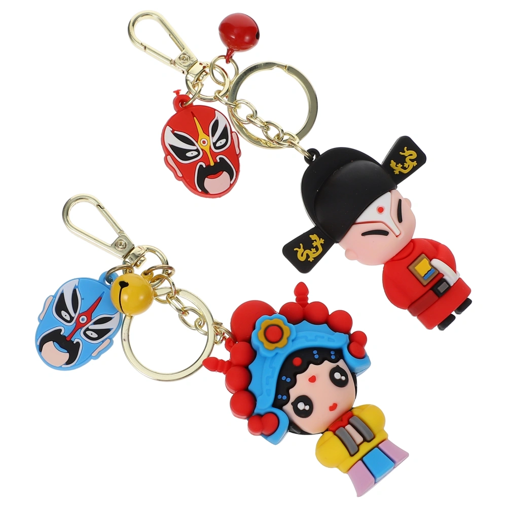 2pc Peking Opera Facial Makeup Chinese Style Opera Dolls Bag Hanging Decors