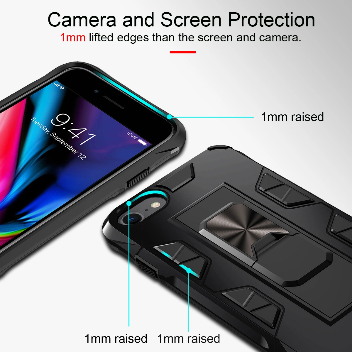 Phone Case Phone Shell With Invisible Bracket Compatible for Apple iPhone 7 8 SE