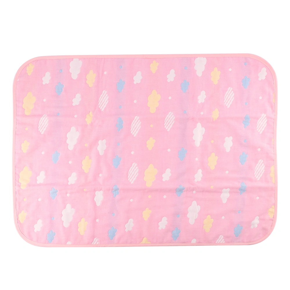 Baby Waterproof Diaper Changing Mat Washable Crib Mattress for Baby Toddler (Pink Clouds Pattern)