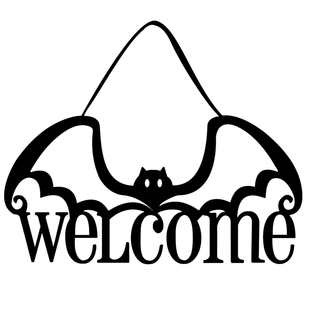 Halloween Hanging Decoration Nonwoven Welcome Bat Hanging Door Decor Halloween Festival Decor Home Party Supplies