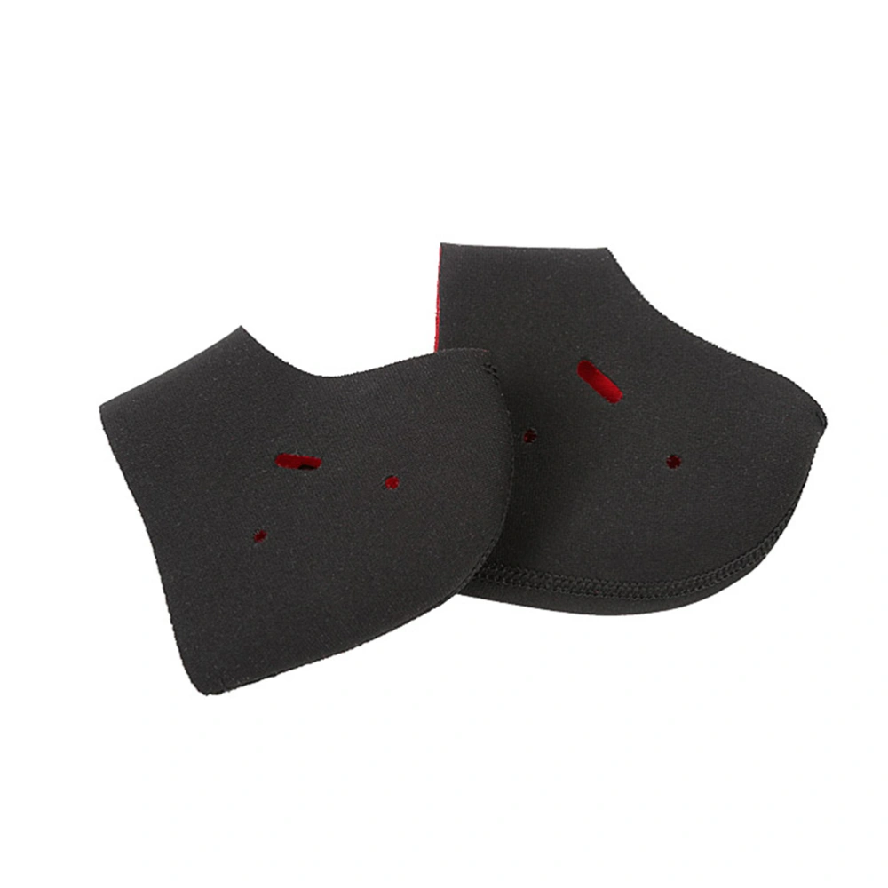 1 Pair Heat Socks with Holes Sets Cold Feet Indoor Foot Sets of Shoe Cover Ankle Heel Heel Anti-Cracking Socks (Black and Red)