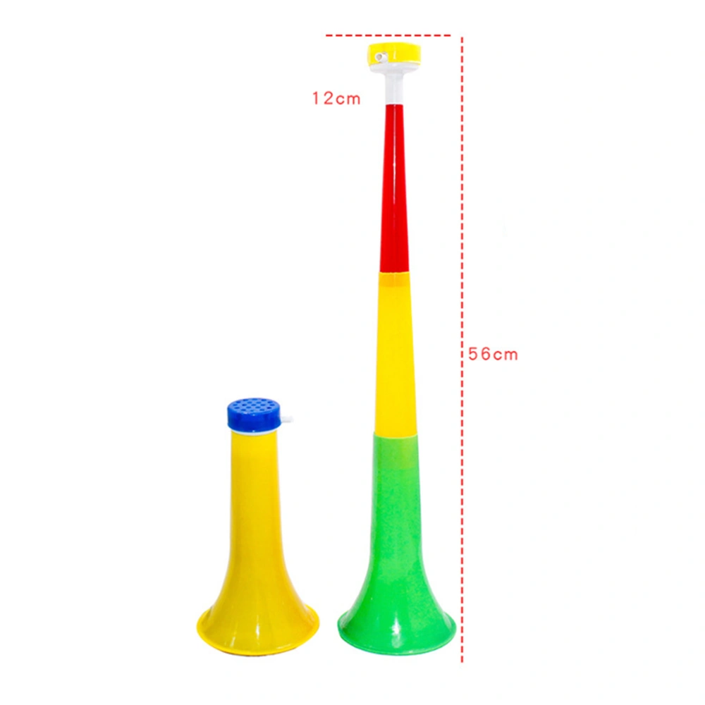 12pcs 3 Sections Telescopic Trumpet 60cm Plastic Trumpet Kids Musical Instrument Noise Making Tools Children Toy Loud Air Horn (Mixed Color)