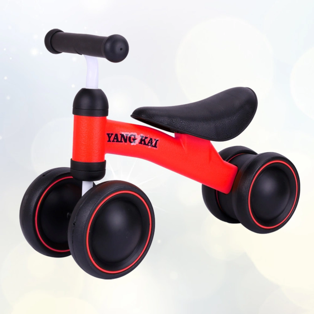 1pc Children's Four-wheel Scooter Balance Sense Baby Walker Baby Balance Bike No Foot Pedal for Kids (Red)