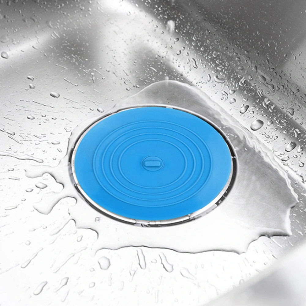 4Pcs 15cm Diameter Round Silicone Sink Plug Practical Sink Mouth Convenient Water Stopper Plug White Blue Grey Black