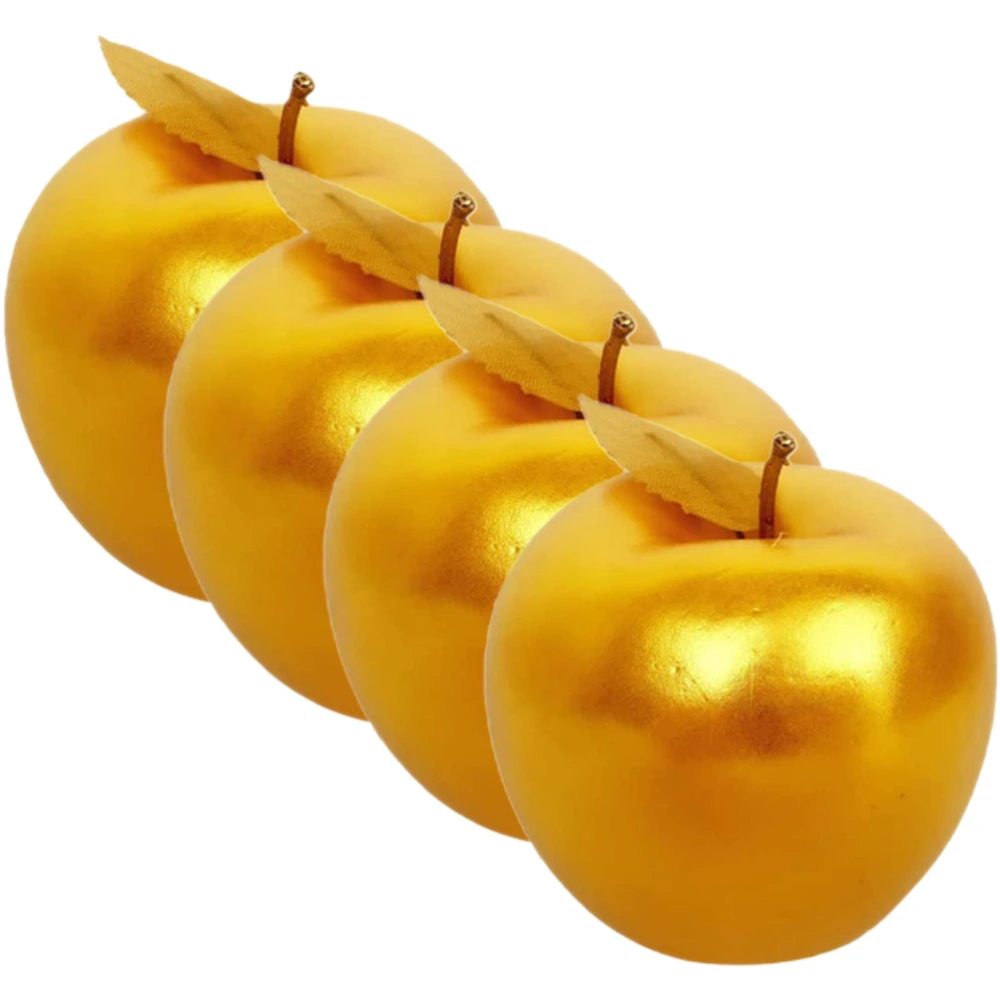 4pcs Simulated Apples Adornment Foam Apples Model Ornament Apples Model Decor