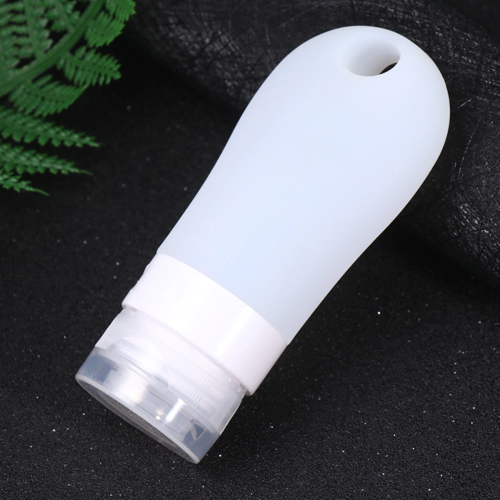 3Pcs Silicone Subpackaging Bottle Travel Storage Bottle Emulsion Bottle Refillable Bottle White (30ml 60ml 90ml)