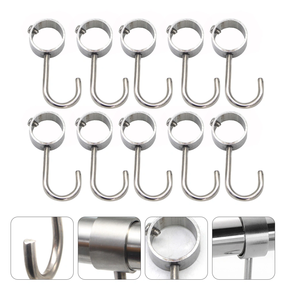 10pcs Durable Closet Hooks Particular Tube Hooks Premium Tube Rod Hooks