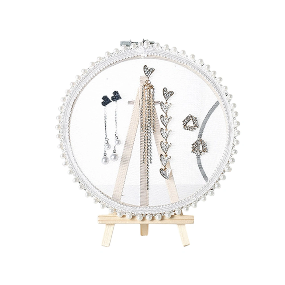 1 Set Badge Brooch Display Rack Pin Display Stand Jewelry Holder Earrings Eardrops Collection Embroidery Display (16cm Bamboo Embroidery + No.1 Bracket)