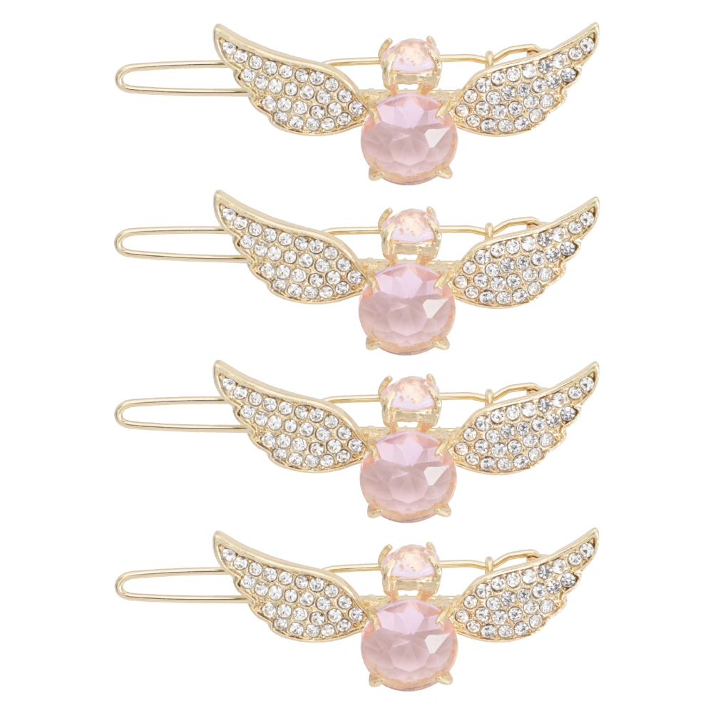 4pcs Rhinestone Angel Wings Hairpins Wedding Hair Barrettes Bride Headdress