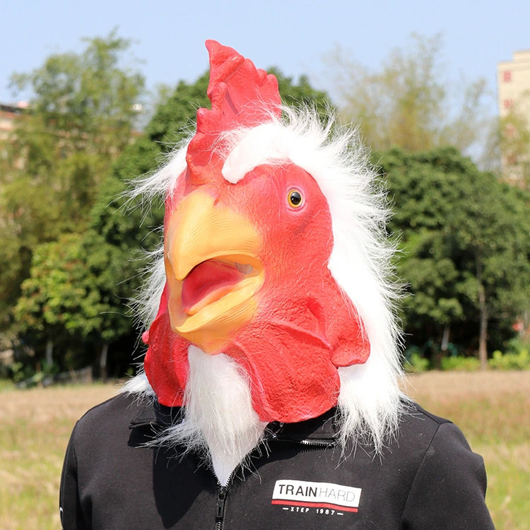 Halloween Cosplay Rooster Headgear Animal Head Mask Cosplay Supplies for Party