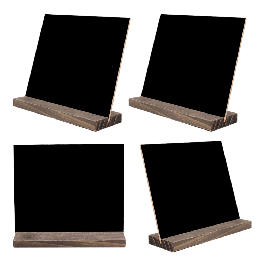 4 Pcs Creative Double-sided Blackboard Writing Board with a Solid Base for Home Bar Hotel Decoration