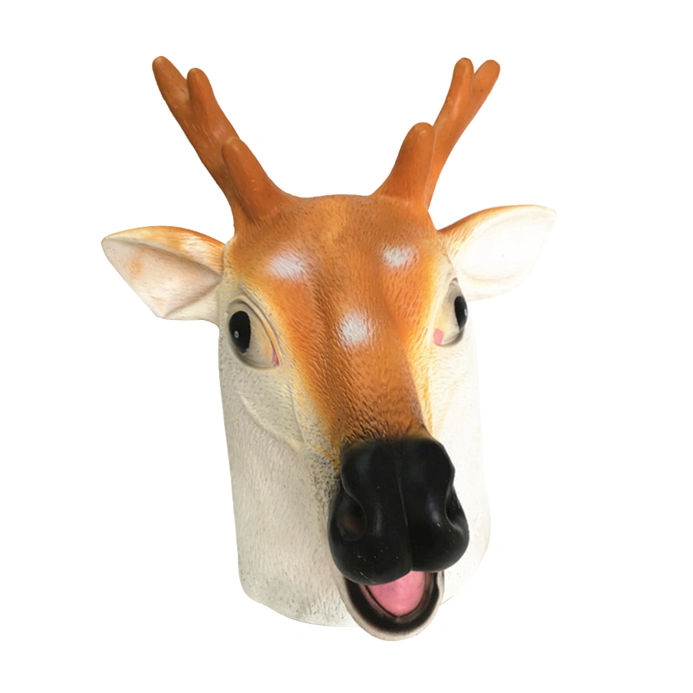 1pc Haunted House Sika Deer Cosplay Props Vinyl Animal Head Cover for Hallowmas Festival Party