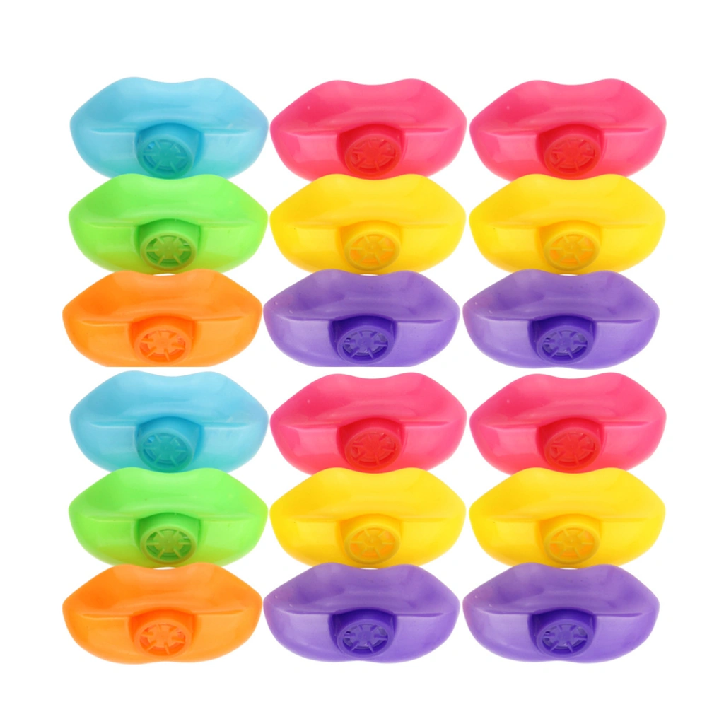 30pcs Lip Design Whistles Funny Plastic Whistles Creative Whistles Kids Toy Birthday Gifts (Mixed Color)