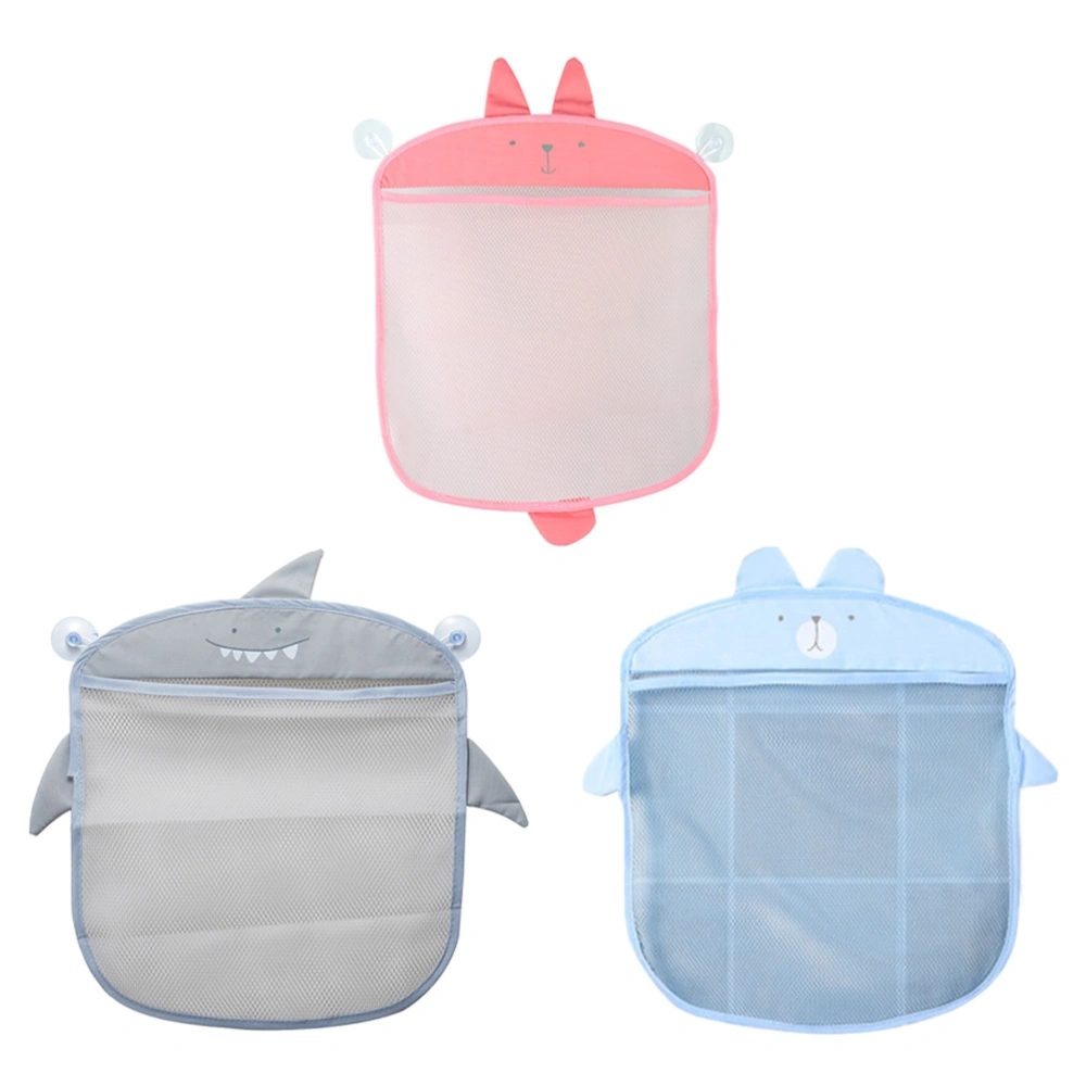 3Pcs Bathroom Toy Bags Multi-function Toy Nets Wall-mounted Toy Organizers (Random Style)