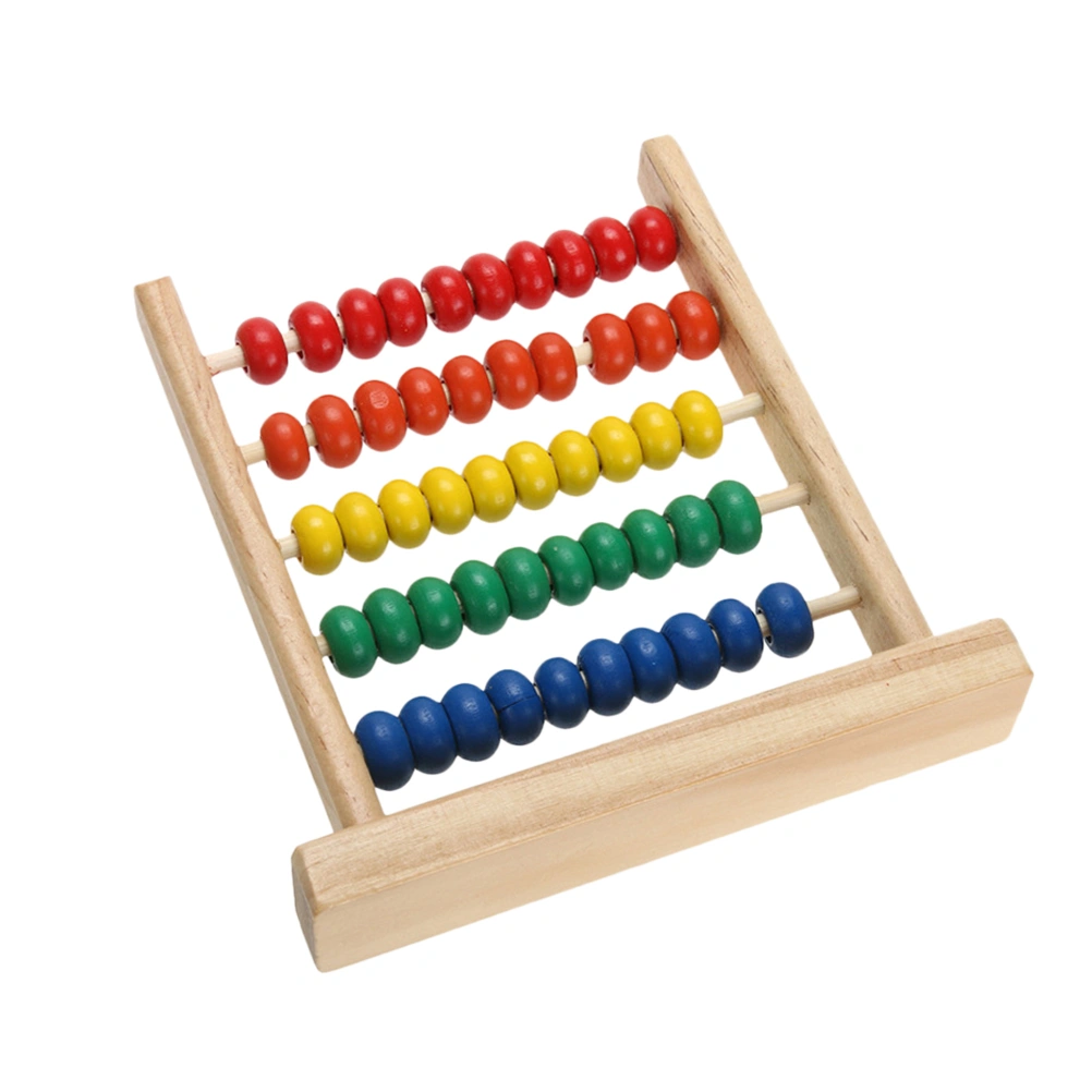 Bead Counting Frame Wooden Small 5 Rows Intellectual Development Abacus Early Childhood Educational Toys