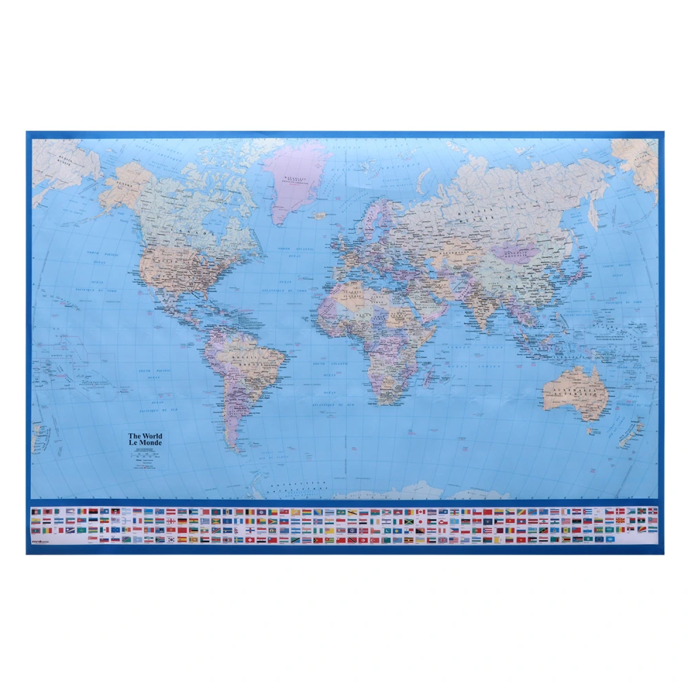 Giant World Map Poster Decorative Map Of The World Mural- 23.6 x 35.4 - Full Lamination for Home Office School