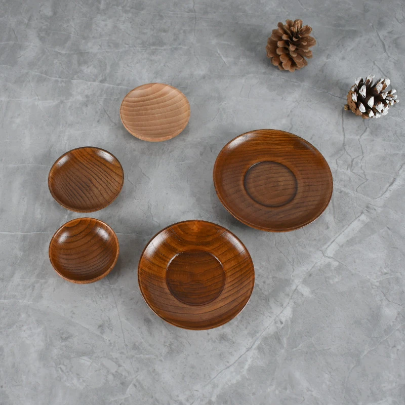 4pcs Dipping Bowls Wooden Dipping Sauce Bowls Soy Sauce Dishes Vinegar Bowls