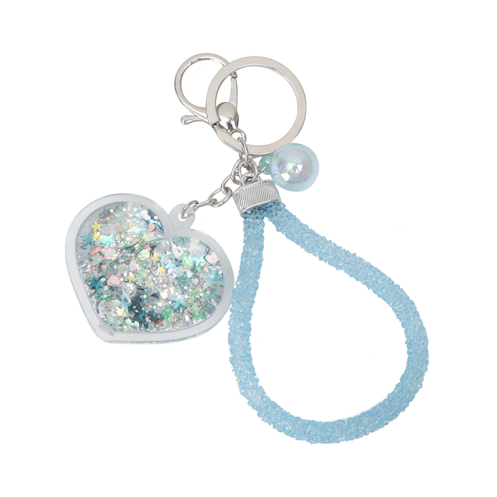 Sequins Keychain Fashion Shiny Pendants Key Holder Party Gifts Car Bag Hanging Ornament for Birthday Valentine's Day (Light Blue)