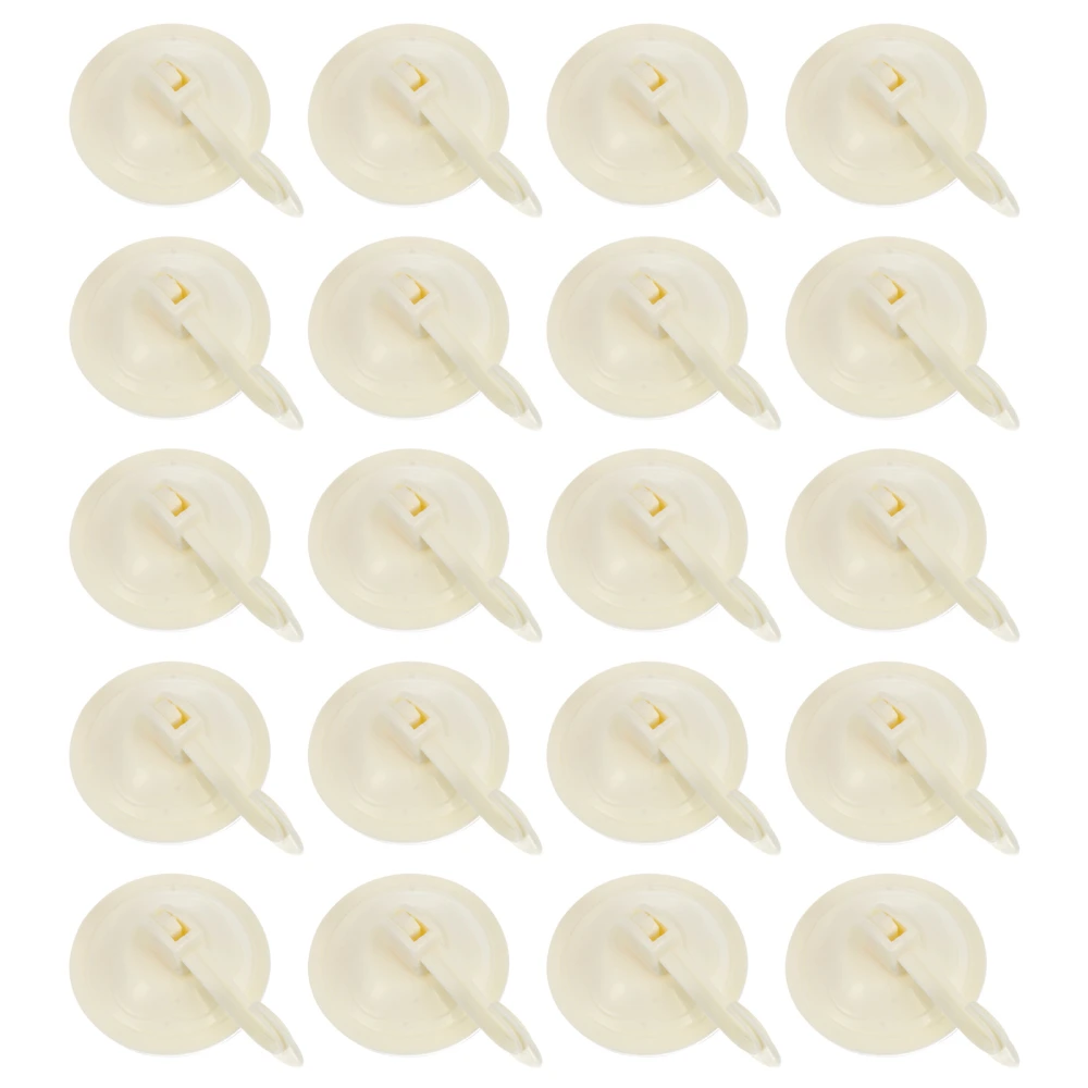 20 Pcs Plastic Wall Hangers Mask Hooks Lightweight Suction Hooks (Beige)