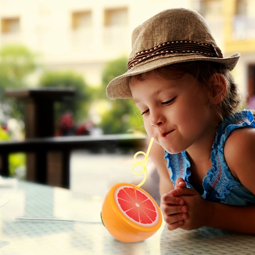 2 Sets Of Fruit Shaped Cups With Straws Children Mini Drinking Cups Water Holder