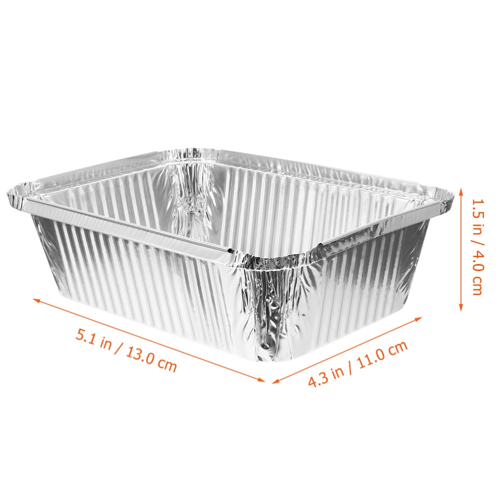 30Pcs One-off Takeaway Food Packing Boxes Tin Foil Barbecue Boxes BBQ Supply (Silver)