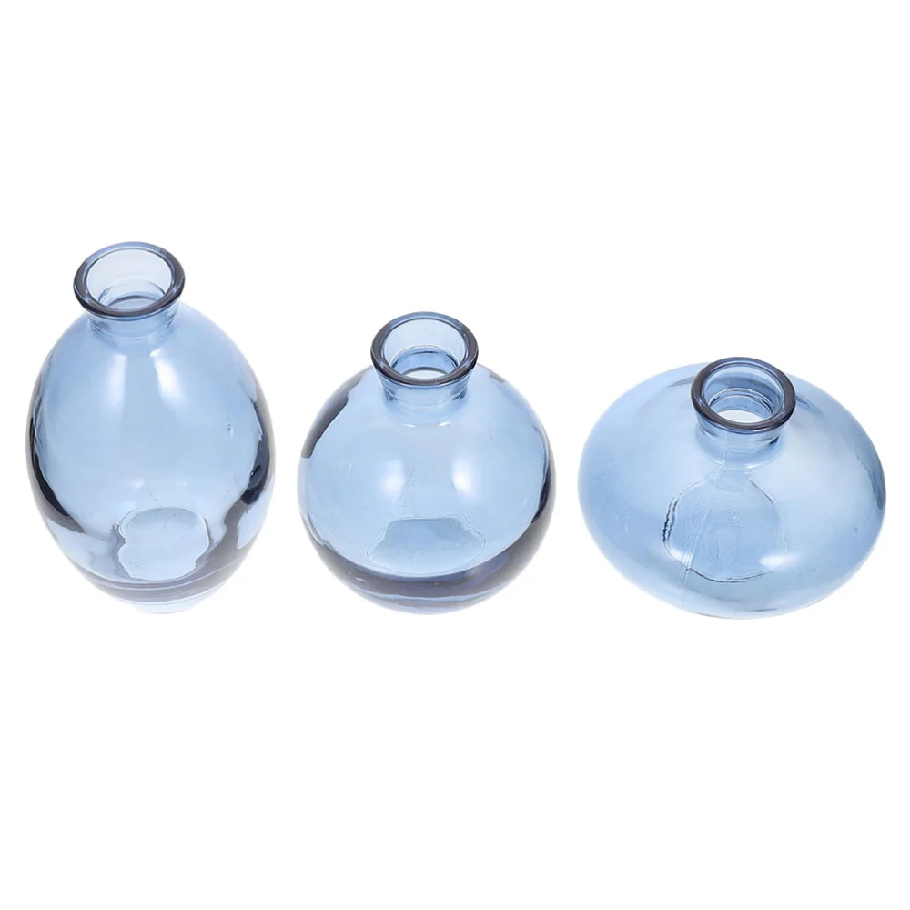 3pcs Flower Arrangement Glass Vase Clear Decorative Glass Vase Household Flower Planter