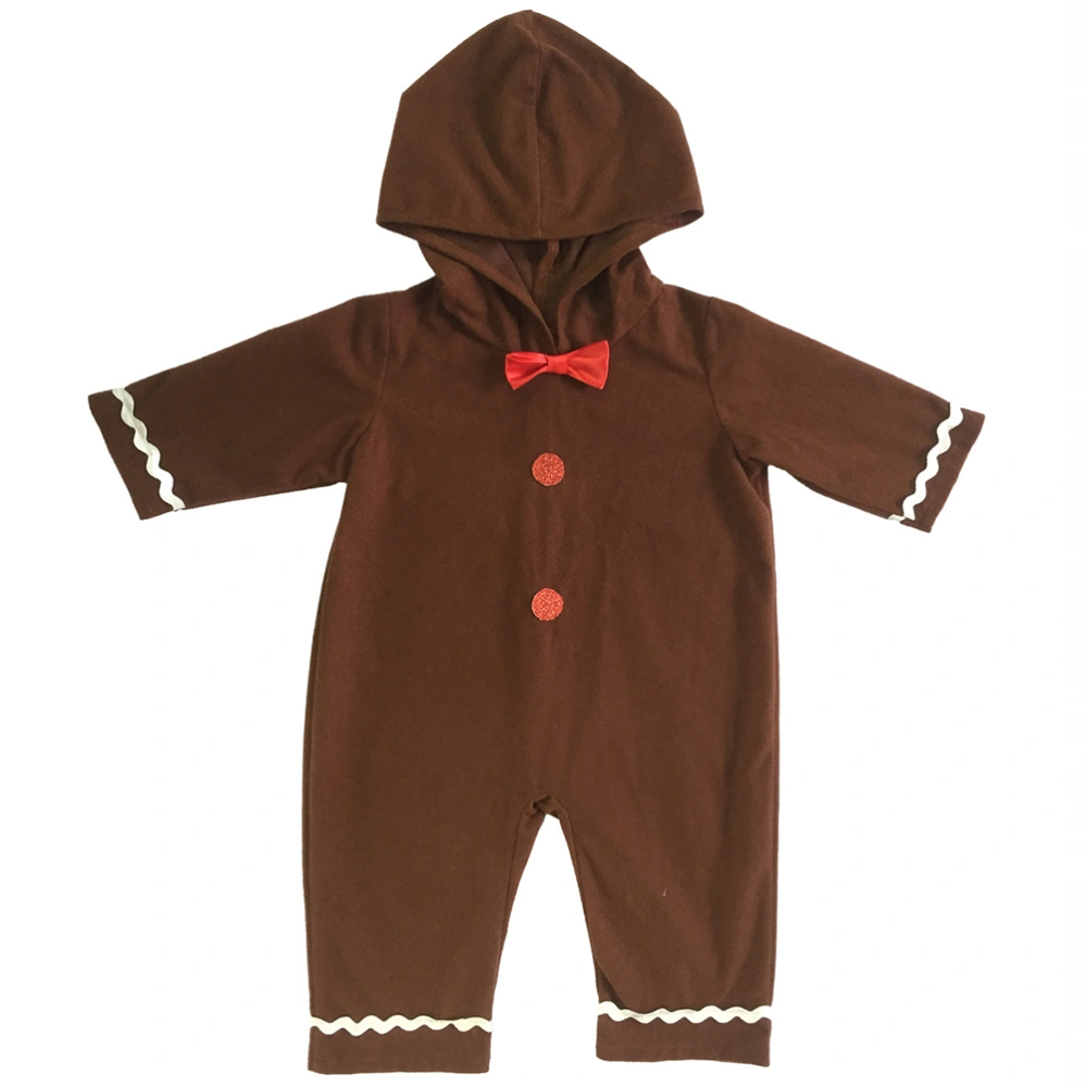 1Pc Polyester Jumpsuit Christmas Baby Cosplay Costume Gingerbread Man Jumpsuit