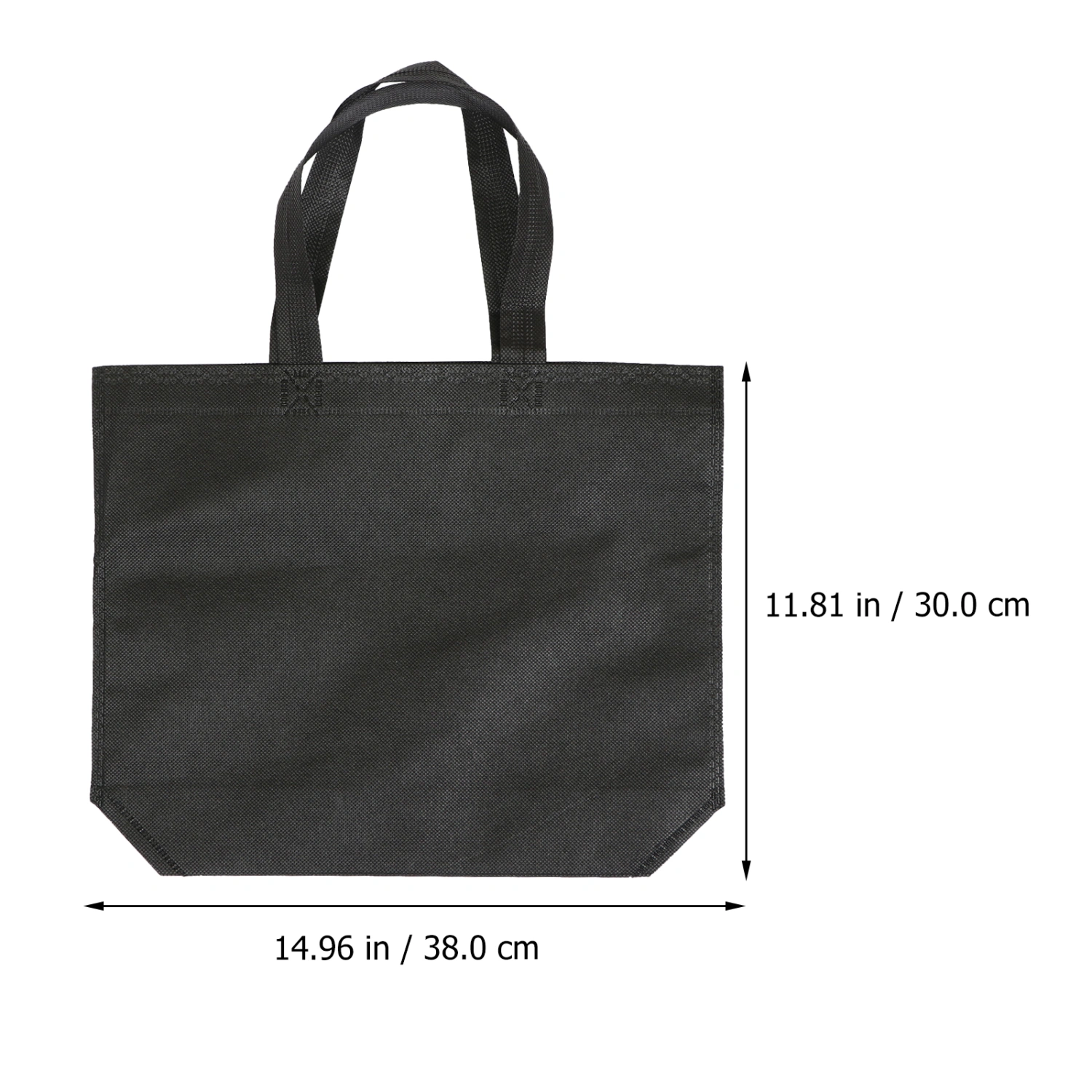 12pcs Reusable Shopping Pouch Non-woven Portable Takeaway Bags (Black)