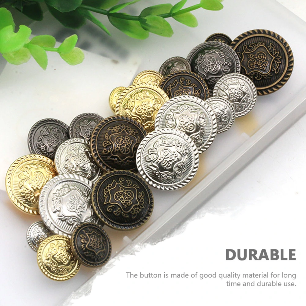 30pcs Copper Buttons Retro Buttons Jean Buttons Coat Decorative Buttons