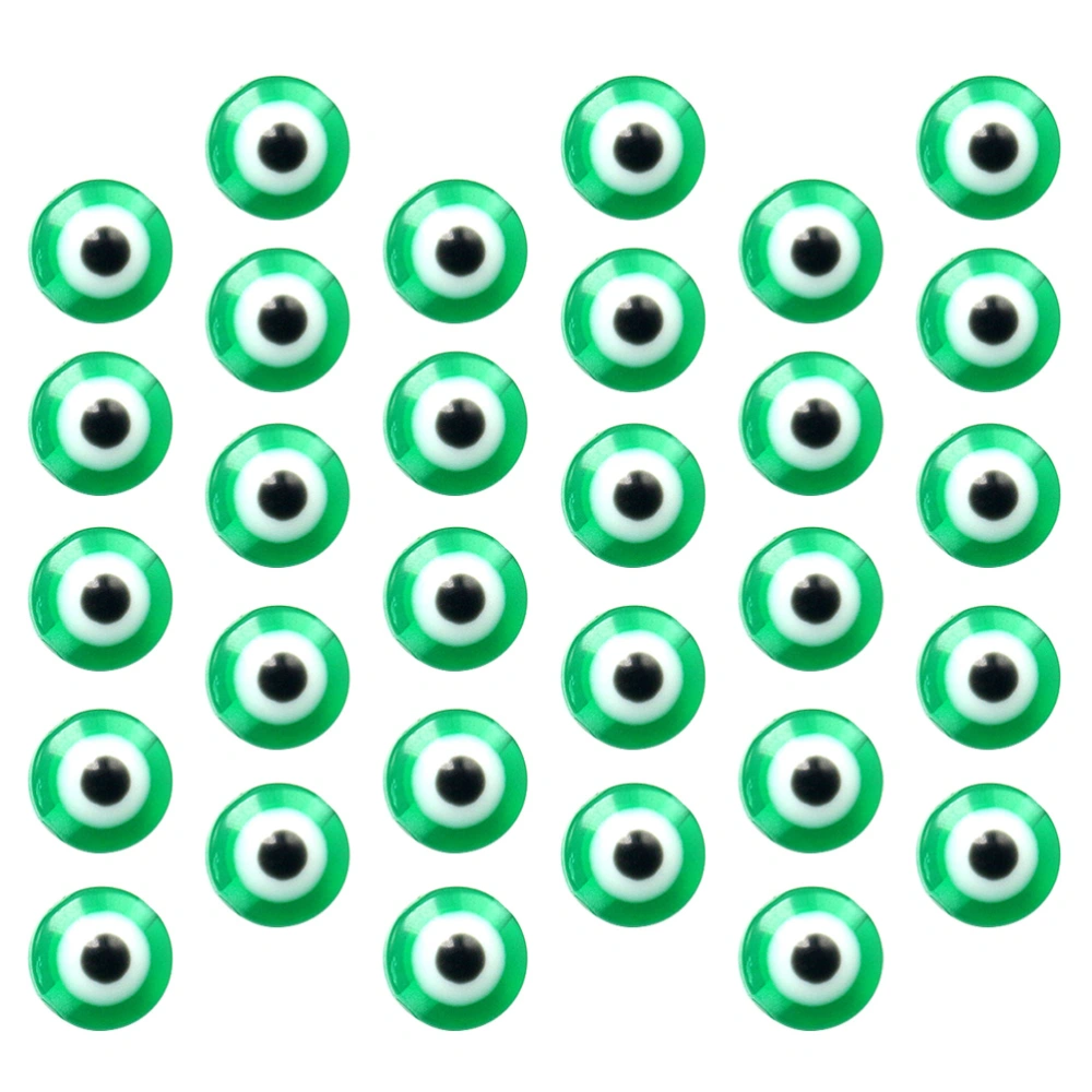 100pcs Plastic Eyeball Beads Spacing Pendants Jewelry Making Accessories for Bracelet Crafts (Green)