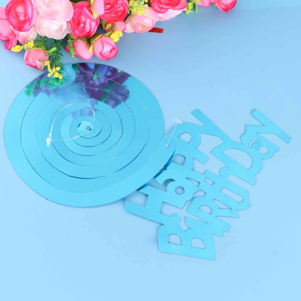 6pcs Dizzy Danglers Party Swirl Spiral Haning Pendants (Sky Blue)