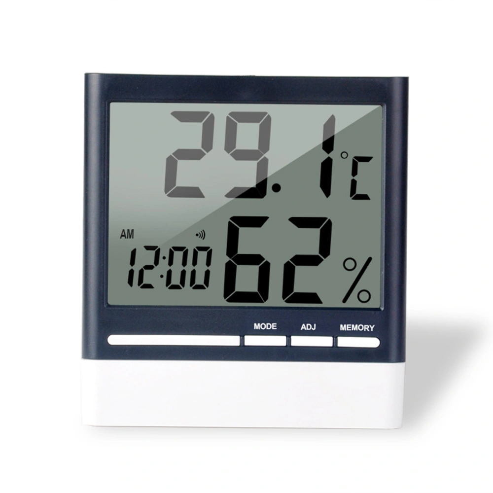 Digital Hygrometer Clock Large LCD Display Indoor Thermometer Humidity Monitor Temperature Humidity Gauge