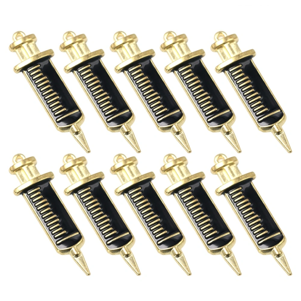 10pcs Alloy Injection  Pendants Fashion Charms Jewelry Making Accessory for Earrings Necklace (Black)