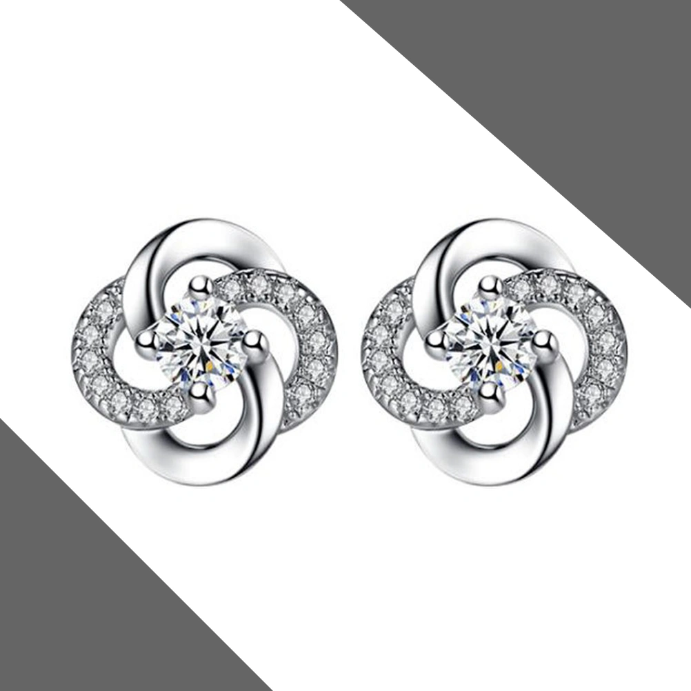 Elegant Stud Earrings Rhinestone Ear Studs Women Jewellery Gift
