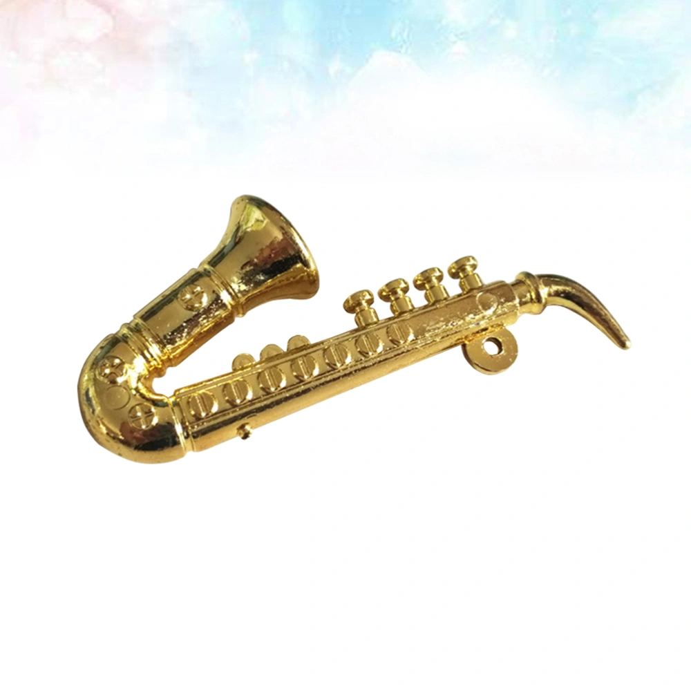 Musical Instrument Decor Mini Instrument Toy for Home Kid Bedroom (Golden, Saxophone Pattern)