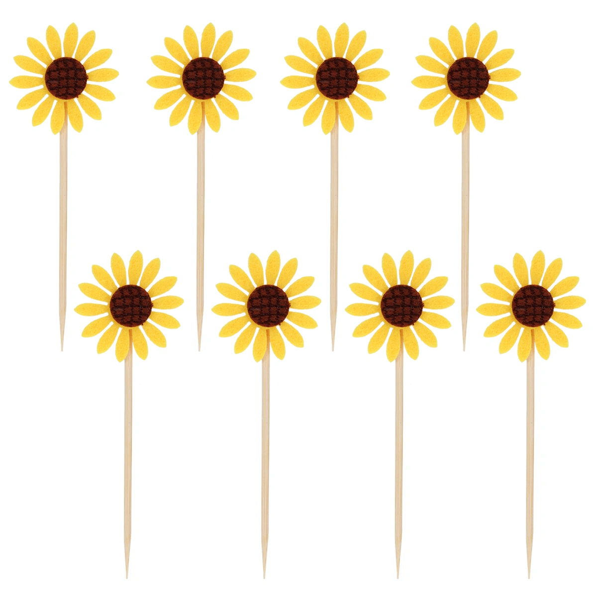 48pcs Sunflower Cake Decoration Flower Cupcake Topper Party Supplies for Wedding Gathering