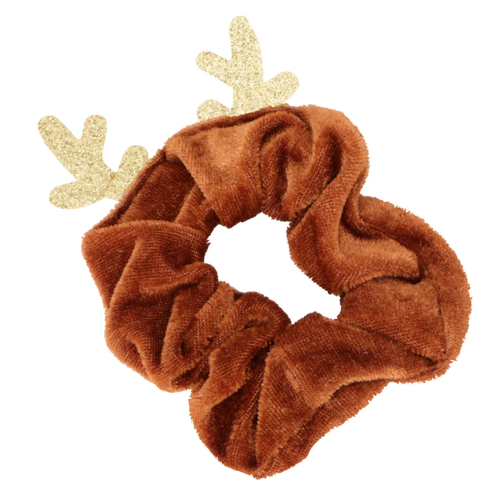 1pc Christmas Hair Ring Antler Styled Hair Rope Elastic Female Hair Accessory