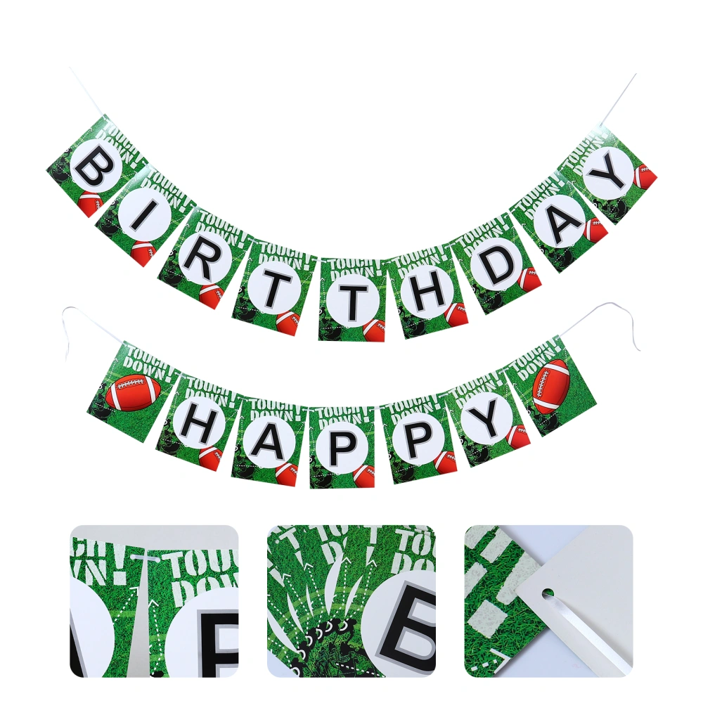 1 Pc Lightweight Hanging Garland Dangling Paper Birthday String Flag (Green)