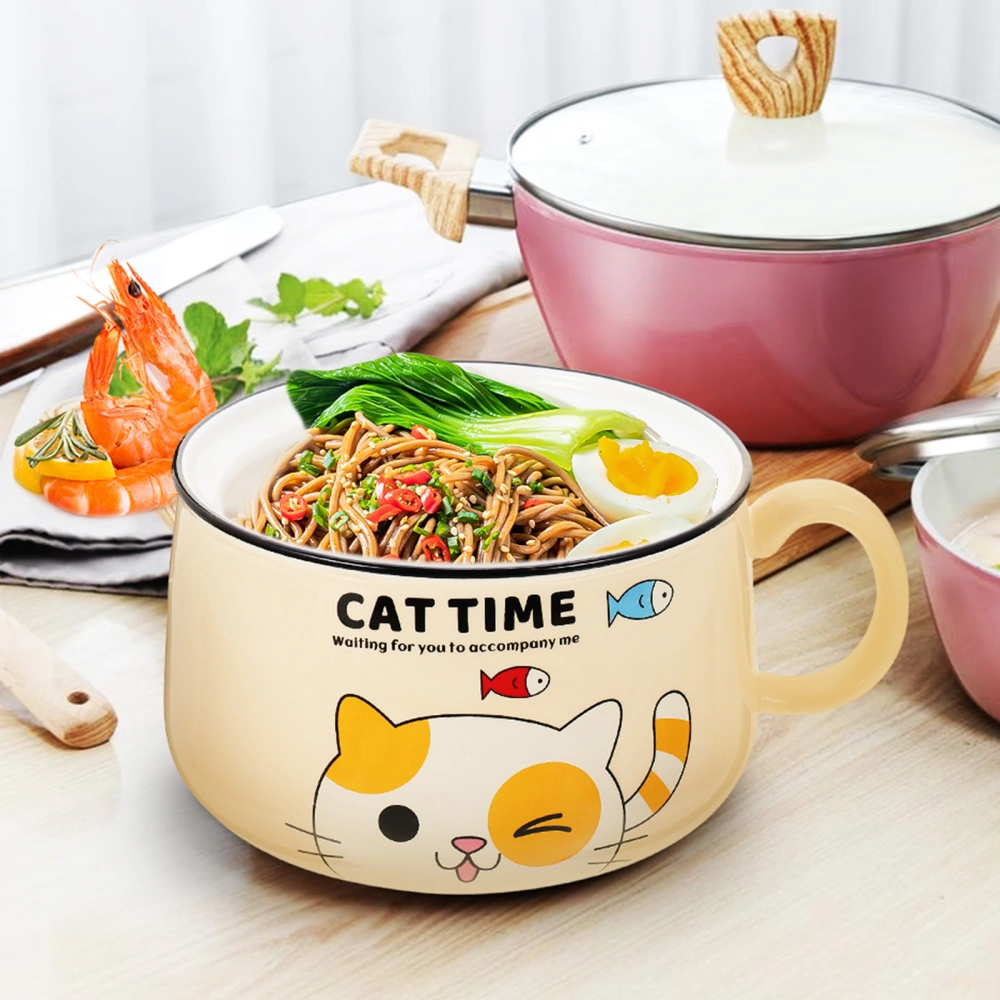 Decorative Cartoon Bowl Instant Noddles Container Multi-Purpose Ceramic Bowl