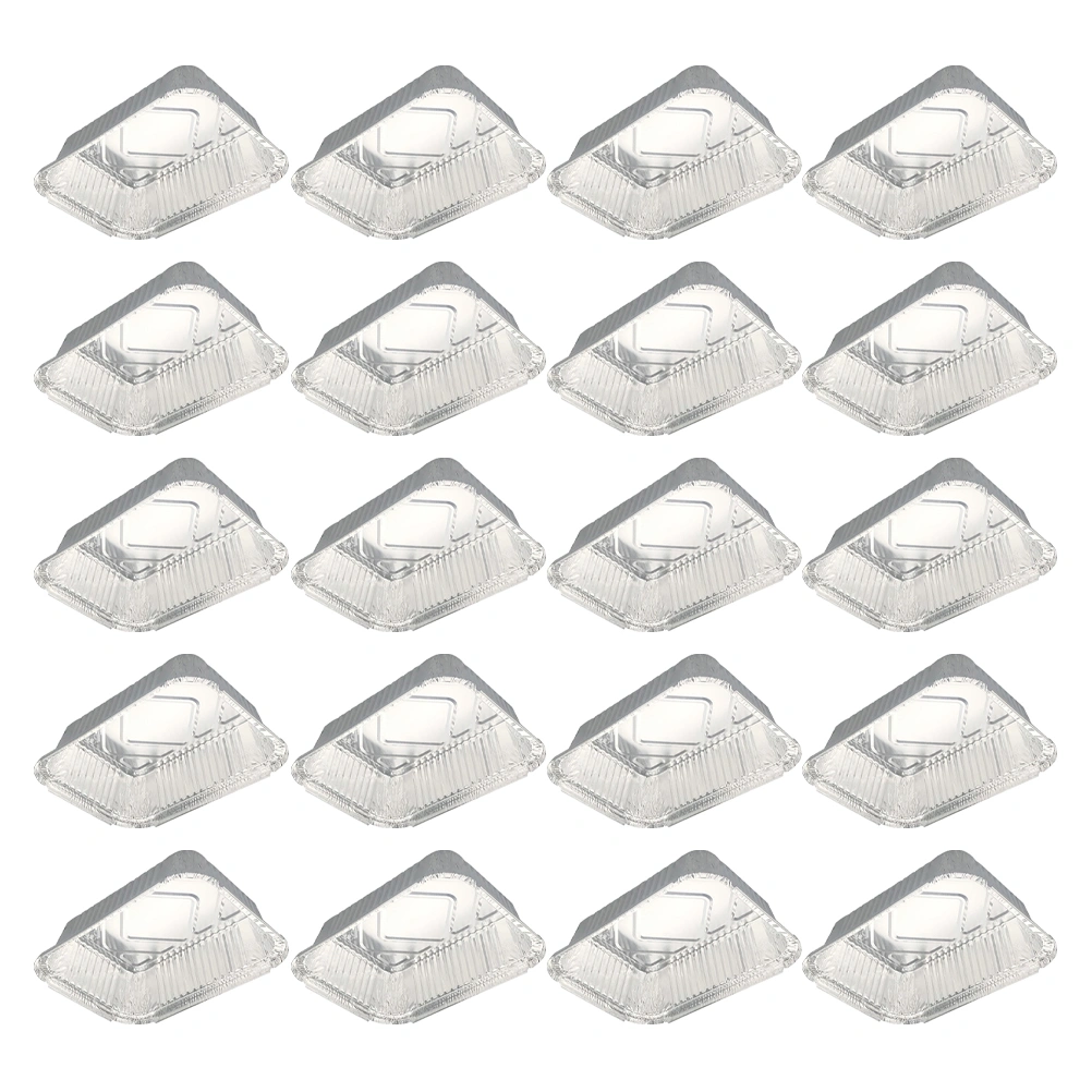 20Pcs 1100ml Square Disposable Tin Foil Barbecue Tray Party Barbecue Tray Flat Square Grill Tray Non Toxic Food Tray(Silver)
