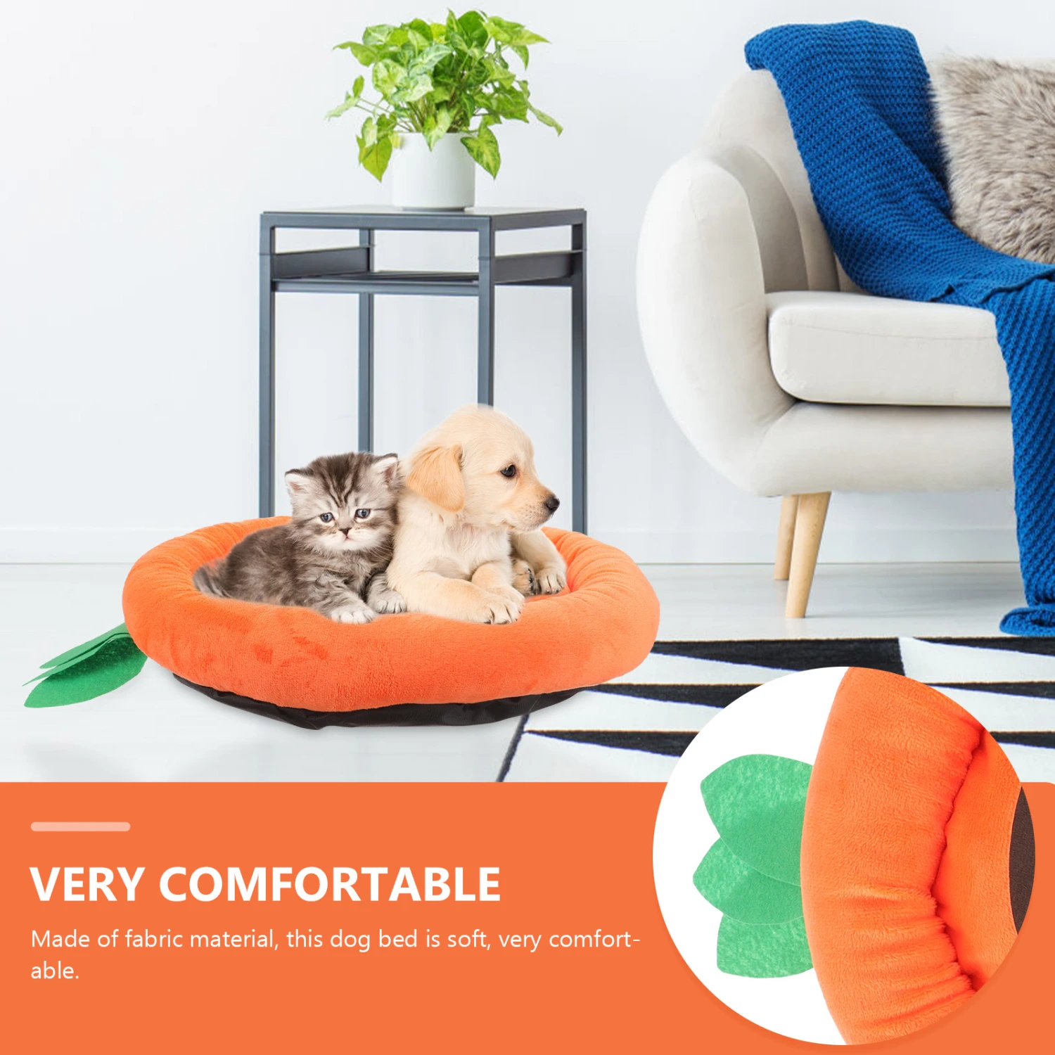  Soft Bed Dog Bed Funny Carrot Shaped Dog Cat Bed Pet Sleeping Bed Adorable Cat Bed