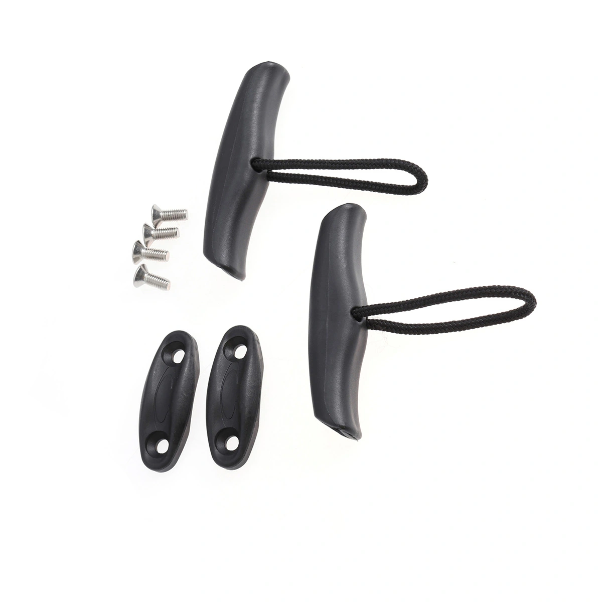 Pair of Kayak Handles Boat Front Rear Mount Easy Carrying Grip Handle with Nylon Cord for Marine Kayak Canoe Boat Dinghy (T Shape)