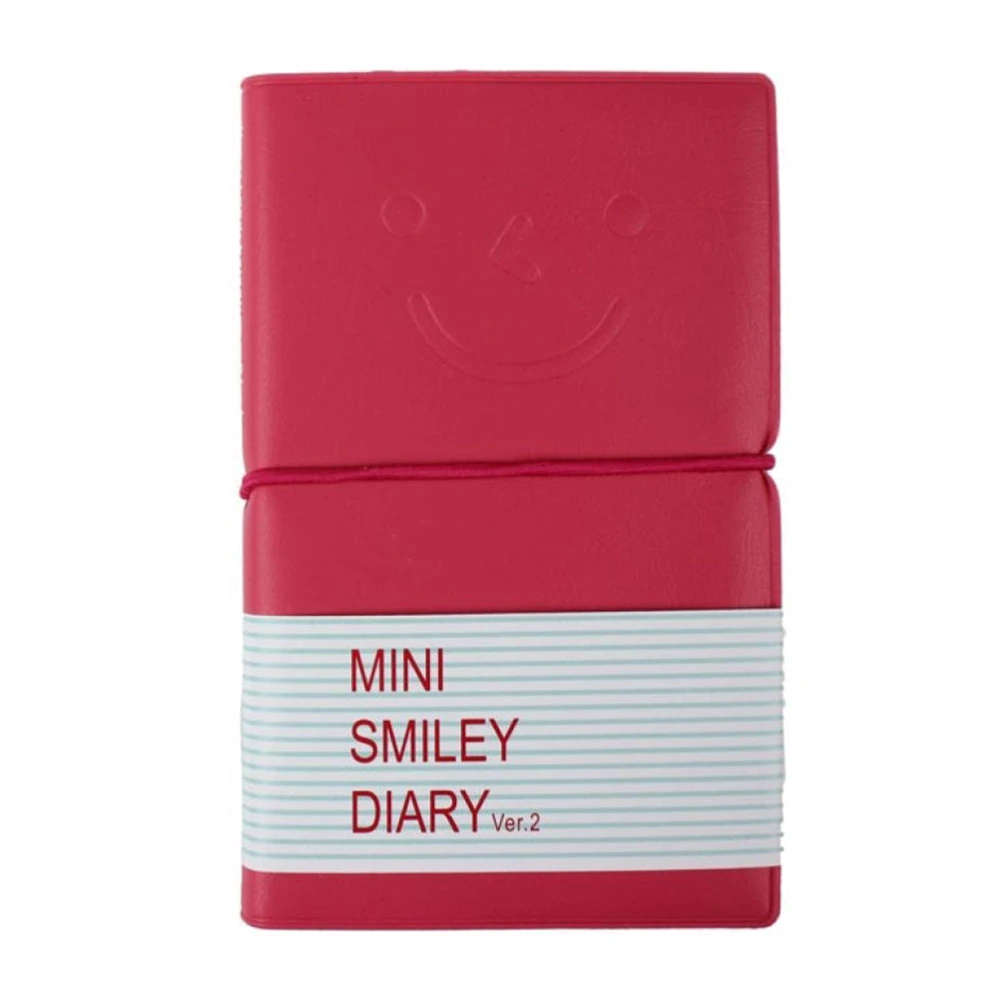 PU Leather Notebook with Colored Pages Notepad with Colored Paper Medium Size (Rose Red)