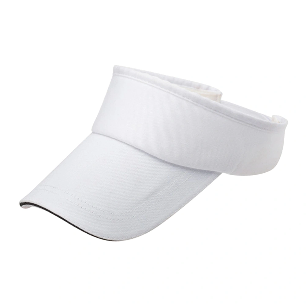 Blank Sun Visors Adjustable Sports Sun Hat for Travel Exercises(White)